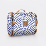 Kids Compact Travel Vanity | Laminated Fabric with Genuine Leather Scale Away with me - Dazzling Blue Vanity Fabric