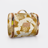 Kids Compact Travel Vanity | Laminated Fabric with Genuine Leather Fauna - Earth Vanity Fabric by Thandana