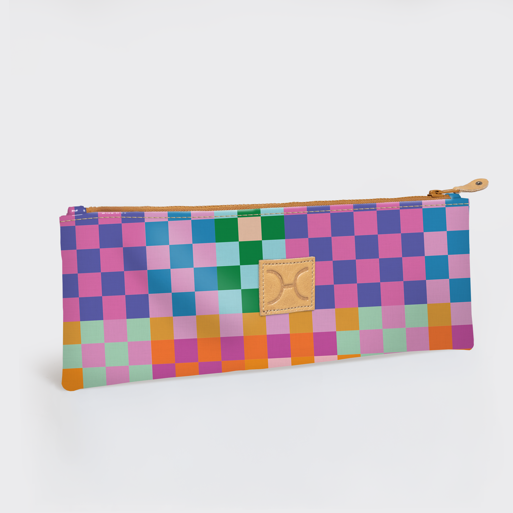 Kids Doodle Pencil Pouch | Laminated Fabric Checker - Preppy Pencil Case by Thandana