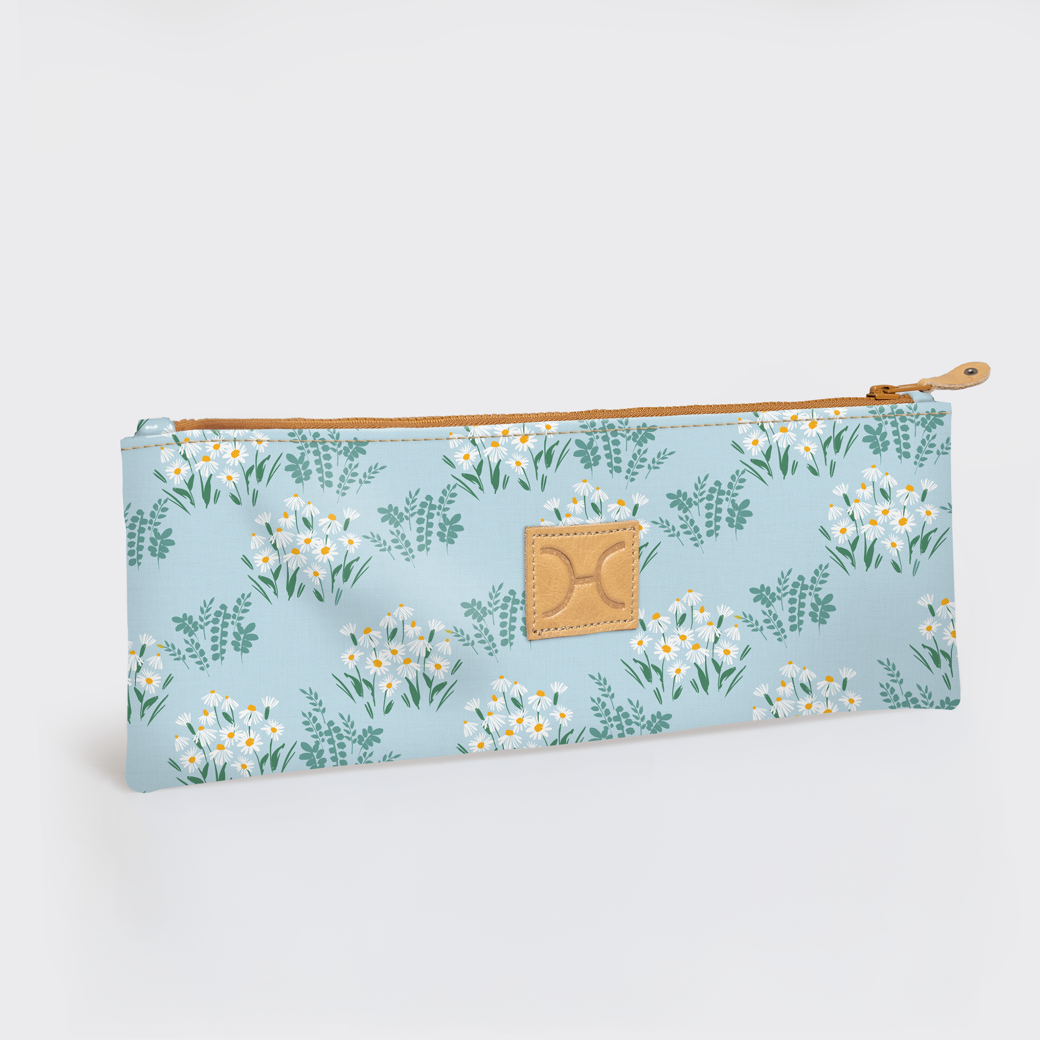 Kids Doodle Pencil Pouch | Laminated Fabric Crazy Daisy - Sage Pencil Case by Thandana