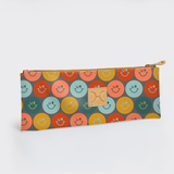 Kids Doodle Pencil Pouch | Laminated Fabric Smiley - Jet Pencil Case by Thandana