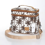 Kids Double Decker Cooler | Laminated Fabric with Genuine Leather Palm - Neutral / Chunky Zip Double Decker Cooler Bag