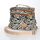 Kids Double Decker Cooler | Laminated Fabric with Genuine Leather Nomad Stripe - Pitch / Chunky Zip Double Decker