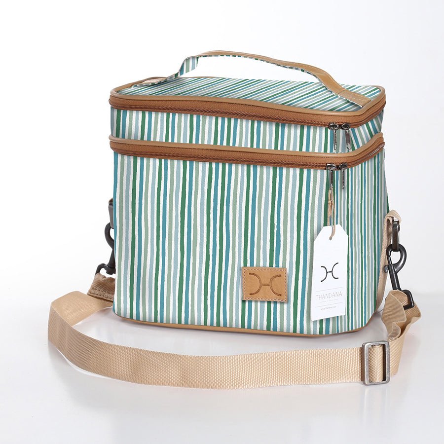 Kids Double Decker Cooler | Laminated Fabric with Genuine Leather Double Decker Cooler Bag by Thandana