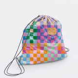 Kids Drawstring | Fabric Bag Checker - Preppy Kids Backpack by Thandana