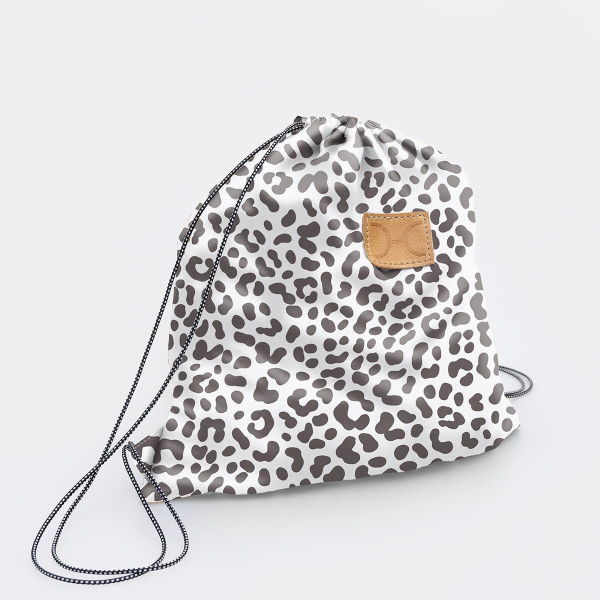 Kids Drawstring | Fabric Bag Cheetah - White Kids Backpack by Thandana