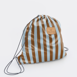 Kids Drawstring | Fabric Bag Coastal Stripe - Blue Kids Backpack by Thandana