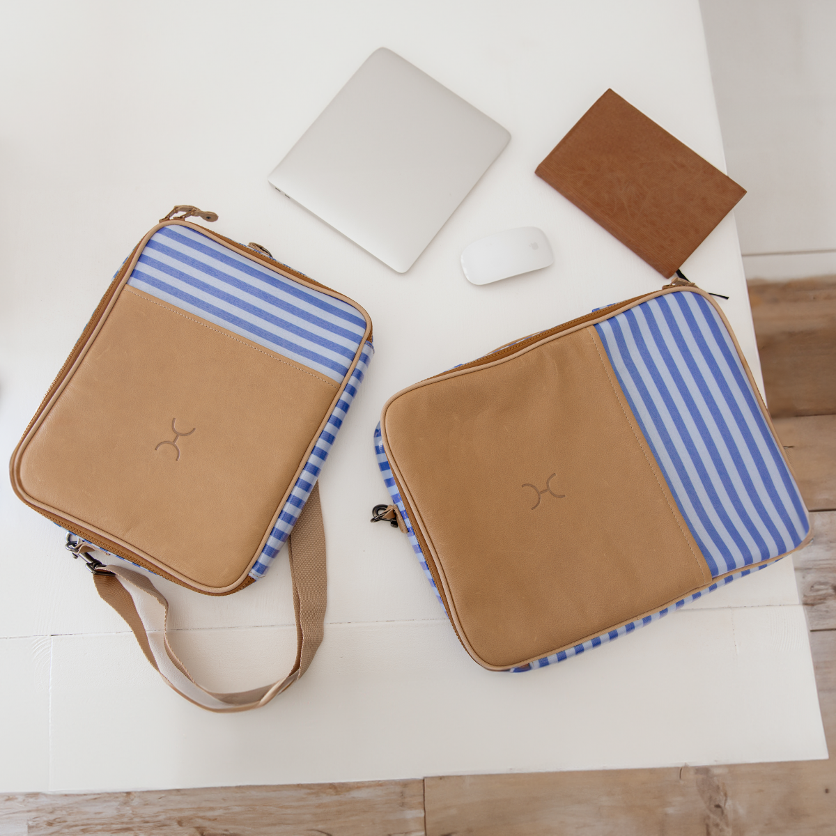 Kids Essential Laptop Bag 13’ | Laminated Fabric with Genuine Leather Laptop Fabric Bag by Thandana