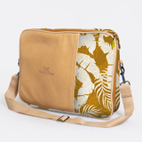 Kids Essential Laptop Bag 15’ | Laminated Fabric with Genuine Leather Fauna - Earth Laptop Fabric Bag by Thandana