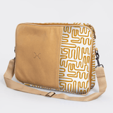 Kids Essential Laptop Bag 15’ | Laminated Fabric with Genuine Leather Geo - Sand Laptop Fabric Bag by Thandana