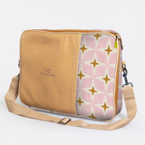 Kids Essential Laptop Bag 15’ | Laminated Fabric with Genuine Leather Nova - Blush Laptop Fabric Bag by Thandana