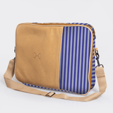 Kids Essential Laptop Bag 15’ | Laminated Fabric with Genuine Leather Linear - Jet Laptop Fabric Bag by Thandana