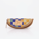 Kids Glasses Case | Laminated Fabric Checker - Jet / Chunky Zip Glasses Case by Thandana