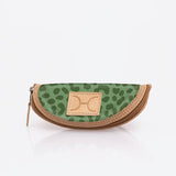 Kids Glasses Case | Laminated Fabric Cheetah - Olive / Chunky Zip Glasses Case by Thandana