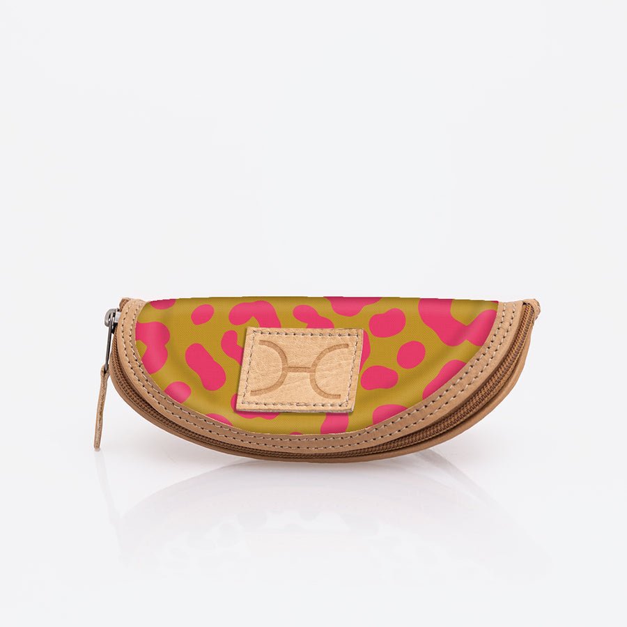 Kids Glasses Case | Laminated Fabric Cheetah - Preppy / Chunky Zip Glasses Case by Thandana