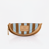 Kids Glasses Case | Laminated Fabric Coastal Stripe - Blue / Chunky Zip Glasses Case by Thandana