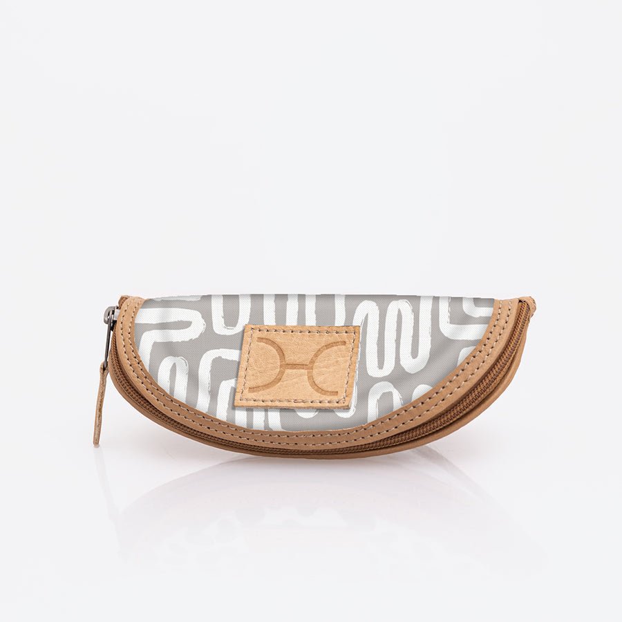 Kids Glasses Case | Laminated Fabric Geo - Moonstruck / Chunky Zip Glasses Case by Thandana