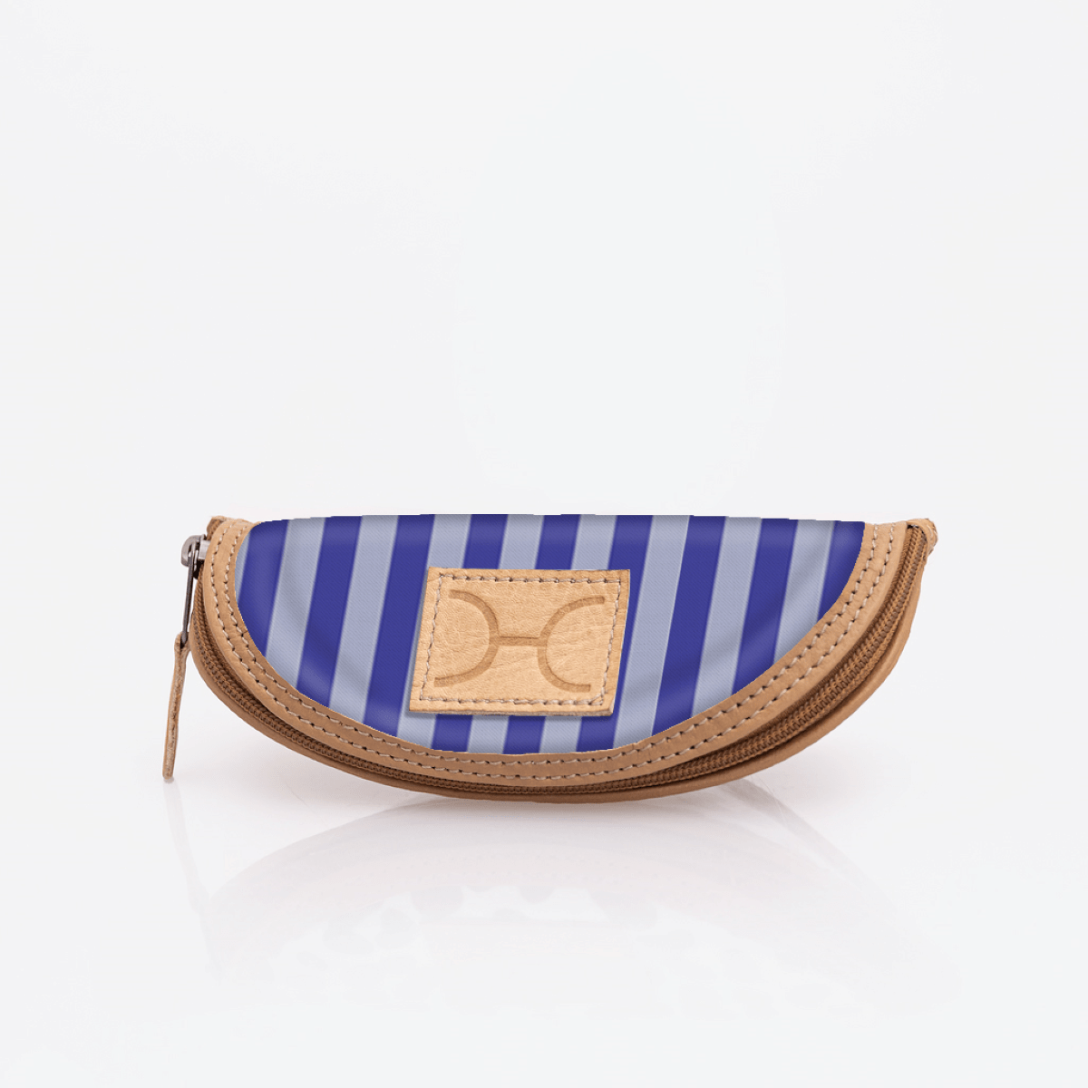 Kids Glasses Case | Laminated Fabric Linear - Jet / Chunky Zip Glasses Case by Thandana