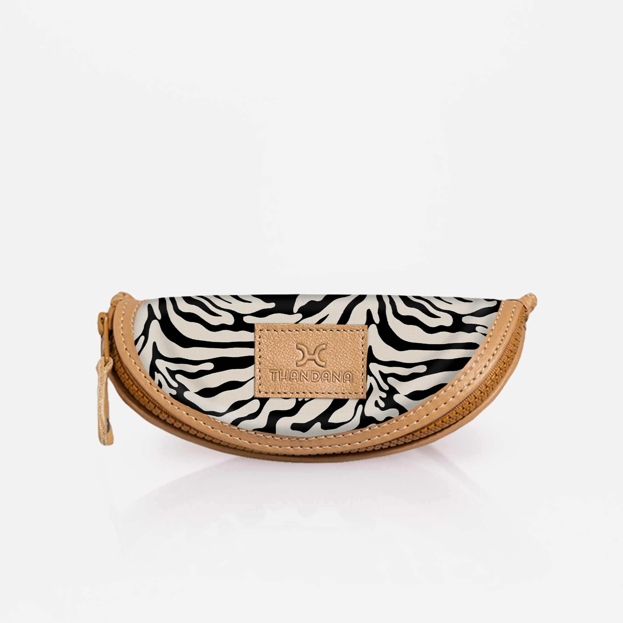 Kids Glasses Case | Laminated Fabric Nomad Stripe - Pitch / Chunky Zip Glasses Case by Thandana