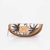 Kids Glasses Case | Laminated Fabric Palm - Neutral / Chunky Zip Glasses Case by Thandana
