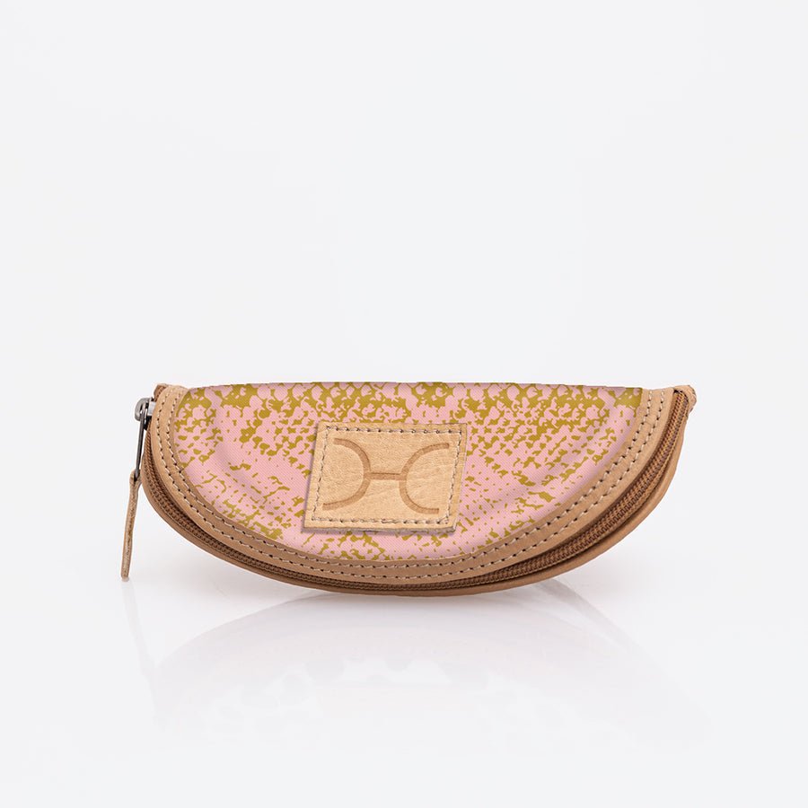 Kids Glasses Case | Laminated Fabric Python - Bloom / Chunky Zip Glasses Case by Thandana
