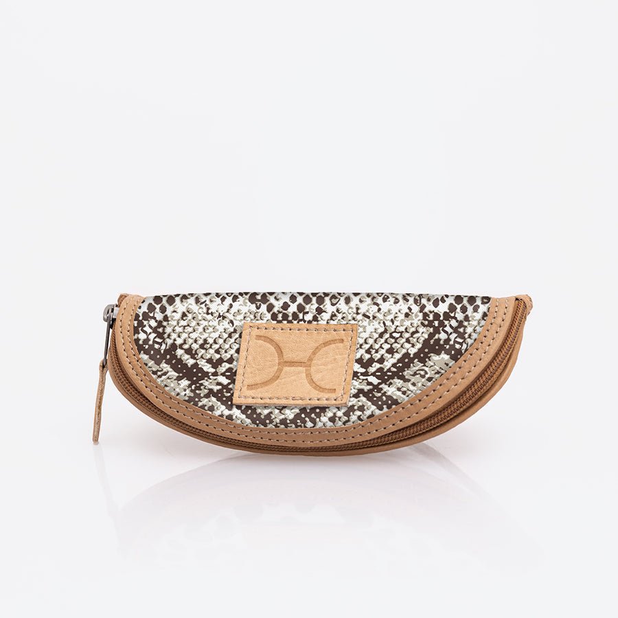 Kids Glasses Case | Laminated Fabric Python - Moody / Chunky Zip Glasses Case by Thandana