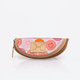 Kids Glasses Case | Laminated Fabric Smiley - Blush / Chunky Zip Glasses Case by Thandana