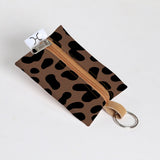 Kids Key Ring | Laminated Fabric Cheetah - Coffee / Chunky Zip Key Ring by Thandana