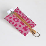 Kids Key Ring | Laminated Fabric Cheetah - Pink / Chunky Zip Key Ring by Thandana