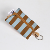 Kids Key Ring | Laminated Fabric Coastal Stripe - Blue / Chunky Zip Key Ring by Thandana