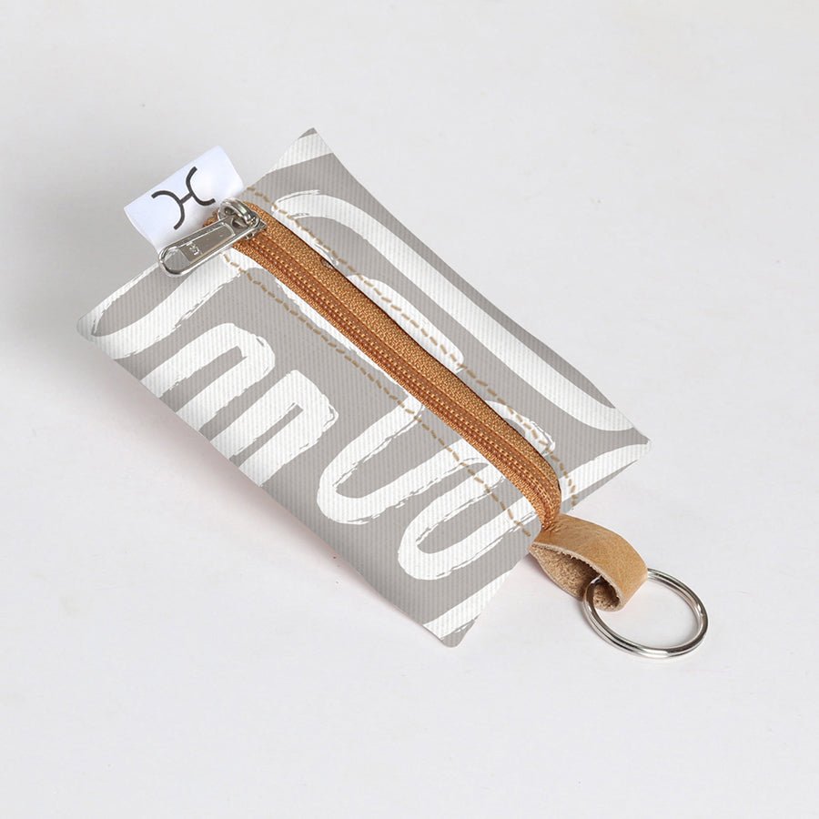 Kids Key Ring | Laminated Fabric Geo - Moonstruck / Chunky Zip Key Ring by Thandana