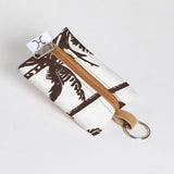 Kids Key Ring | Laminated Fabric Palm - Neutral / Chunky Zip Key Ring by Thandana
