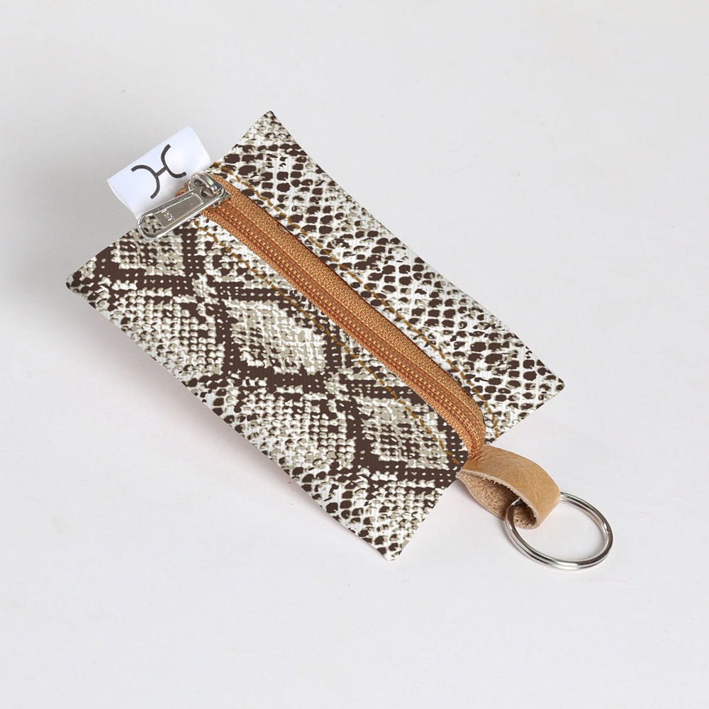Kids Key Ring | Laminated Fabric Python - Moody / Chunky Zip Key Ring by Thandana