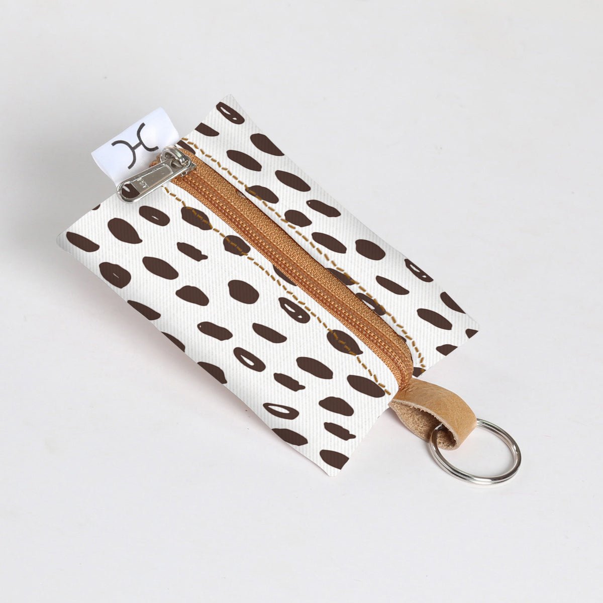 Kids Key Ring | Laminated Fabric Seeds - White / Chunky Zip Key Ring by Thandana