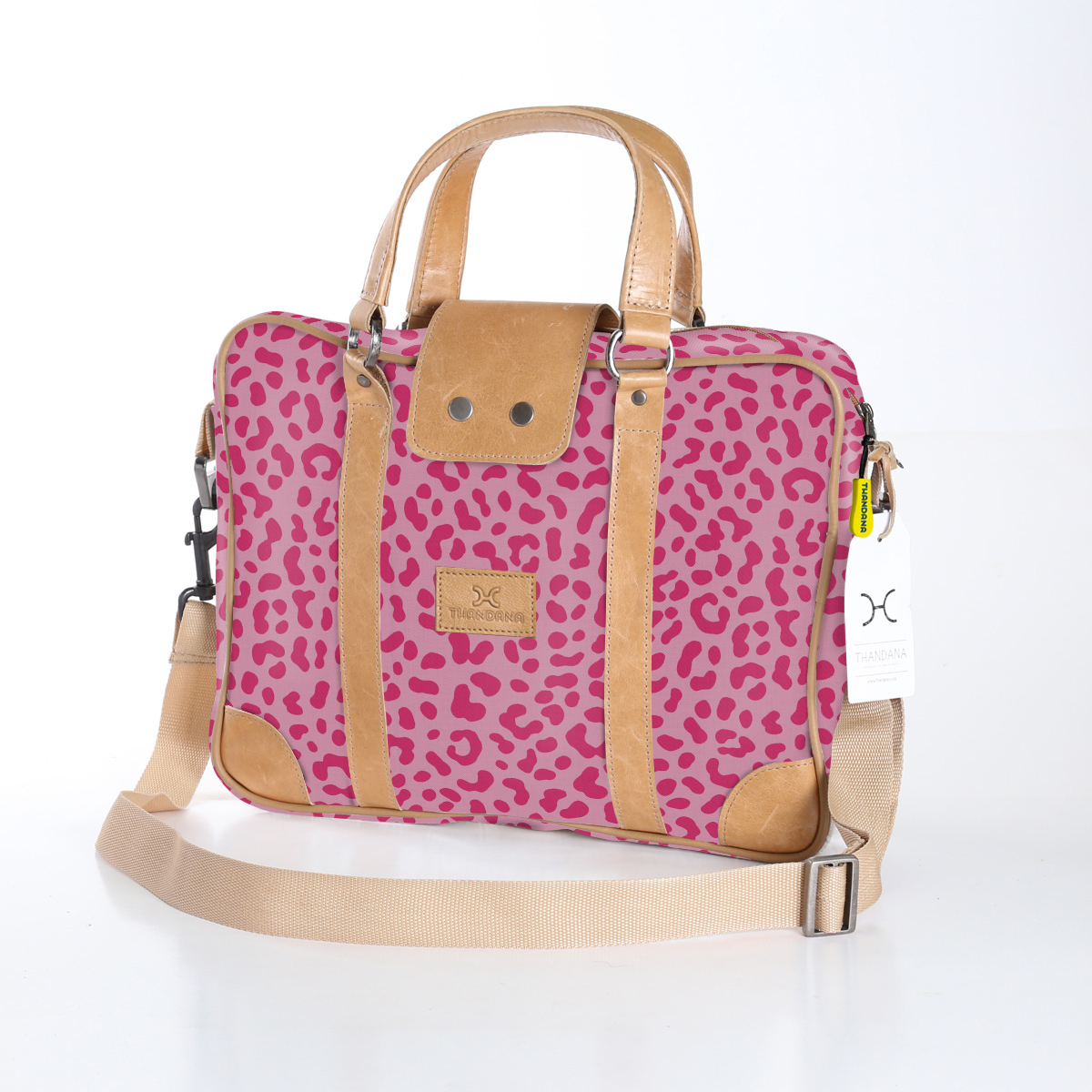Kids Laptop Bag 15’ | Laminated Fabric with Genuine Leather Laptop Fabric Bag by Thandana