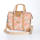 Kids Laptop Bag 15’ | Laminated Fabric with Genuine Leather Crazy Daisy - Blush Laptop Fabric Bag by Thandana