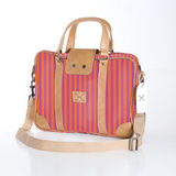 Kids Laptop Bag 15’ | Laminated Fabric with Genuine Leather Linear - Preppy Laptop Fabric Bag by Thandana