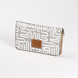 Kids Large Purse | Laminated Fabric with Genuine Leather Geo - Moonstruck / Chunky Zip Ladies Large Wallet Fabric