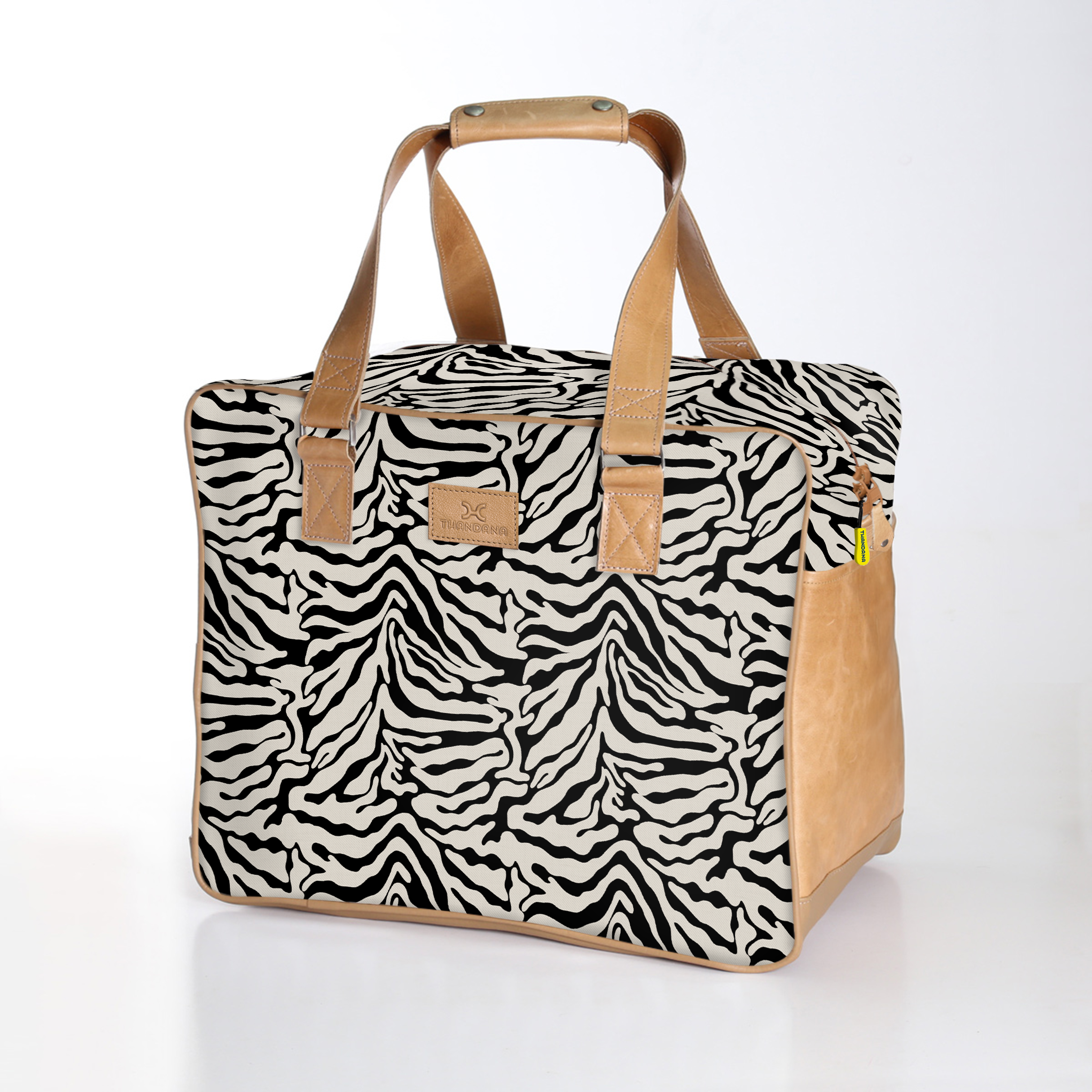 Kids Large Weekender Luggage | Laminated Fabric with Genuine Leather Nomad Stripe - Pitch Large Weekender Luggage Bag