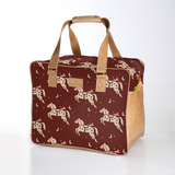 Kids Large Weekender Luggage | Laminated Fabric with Genuine Leather Midnight Pony - Cherry Large Weekender Luggage Bag