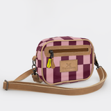 Kids Lipstick Bag | Laminated Fabric with Genuine Leather Checkmate - Cherry Lipstick Bag by Thandana