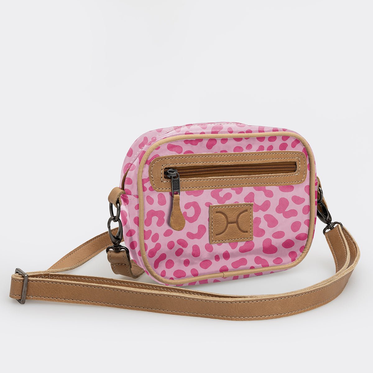 Kids Lipstick Bag | Laminated Fabric with Genuine Leather Cheetah - Pink Lipstick Bag by Thandana