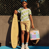 Kids Lunch Box Cooler | Laminated Fabric with Genuine Leather Caddy Cooler by Thandana