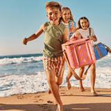 Kids Lunch Box Cooler | Laminated Fabric with Genuine Leather Caddy Cooler by Thandana