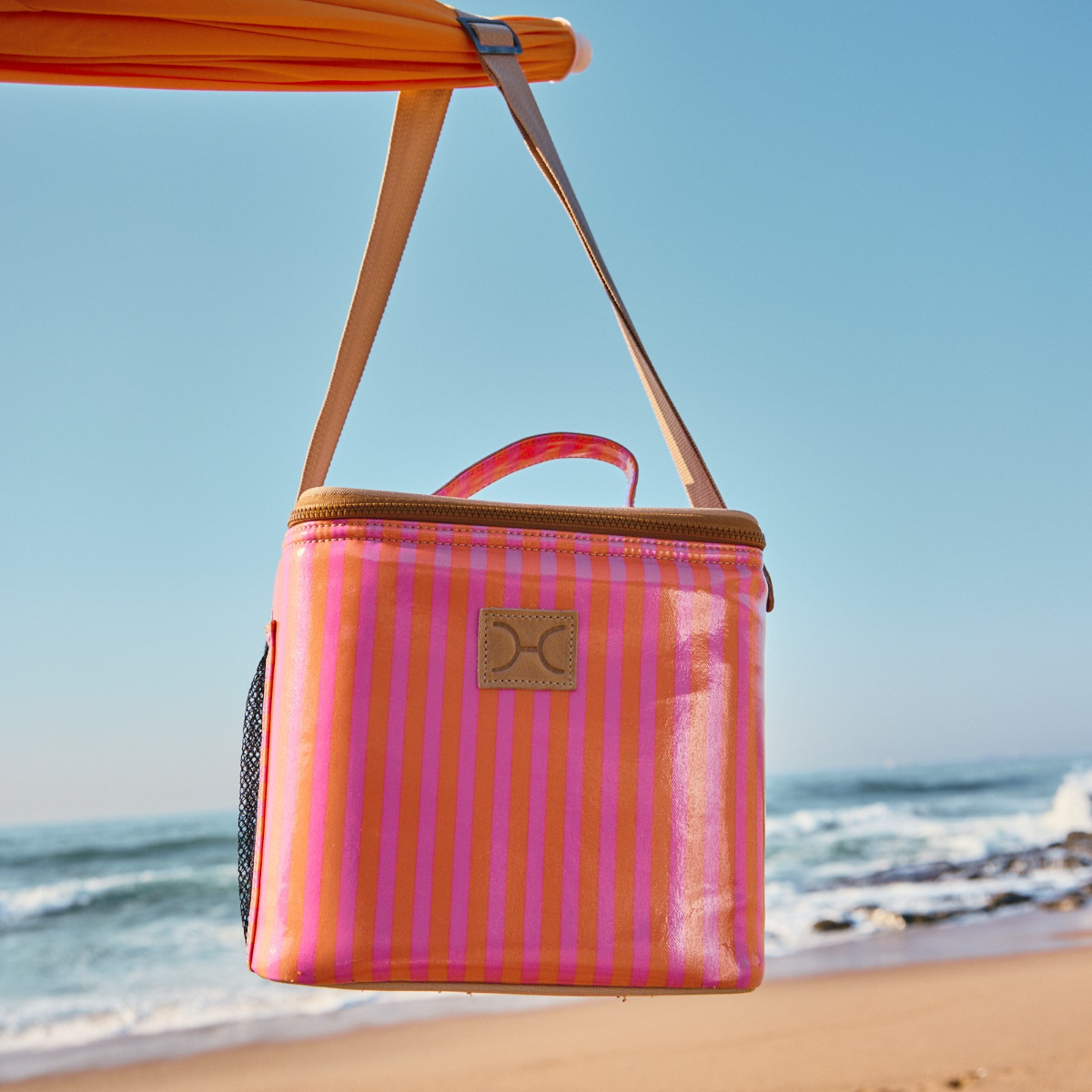 Kids Lunch Box Cooler | Laminated Fabric with Genuine Leather Caddy Cooler by Thandana