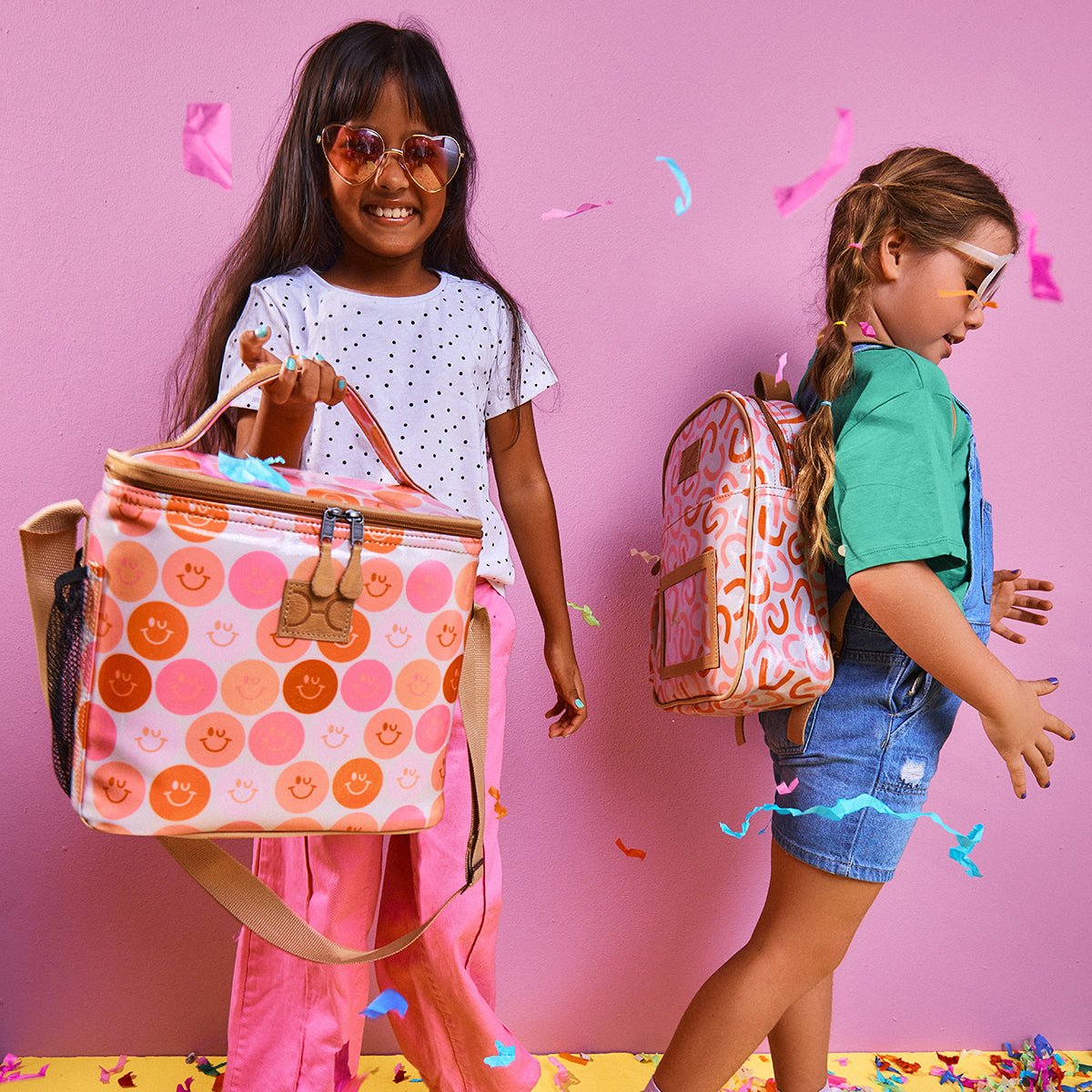 Kids Lunch Box Cooler | Laminated Fabric with Genuine Leather Caddy Cooler by Thandana