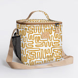 Kids Lunch Box Cooler | Laminated Fabric with Genuine Leather Geo - Sand Caddy Cooler by Thandana