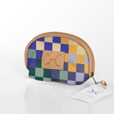 Kids Makeup Bag | Laminated Fabric Checker - Jet Make Up Fabric Bag by Thandana