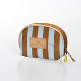 Kids Makeup Bag | Laminated Fabric Coastal Stripe - Blue Make Up Fabric Bag by Thandana
