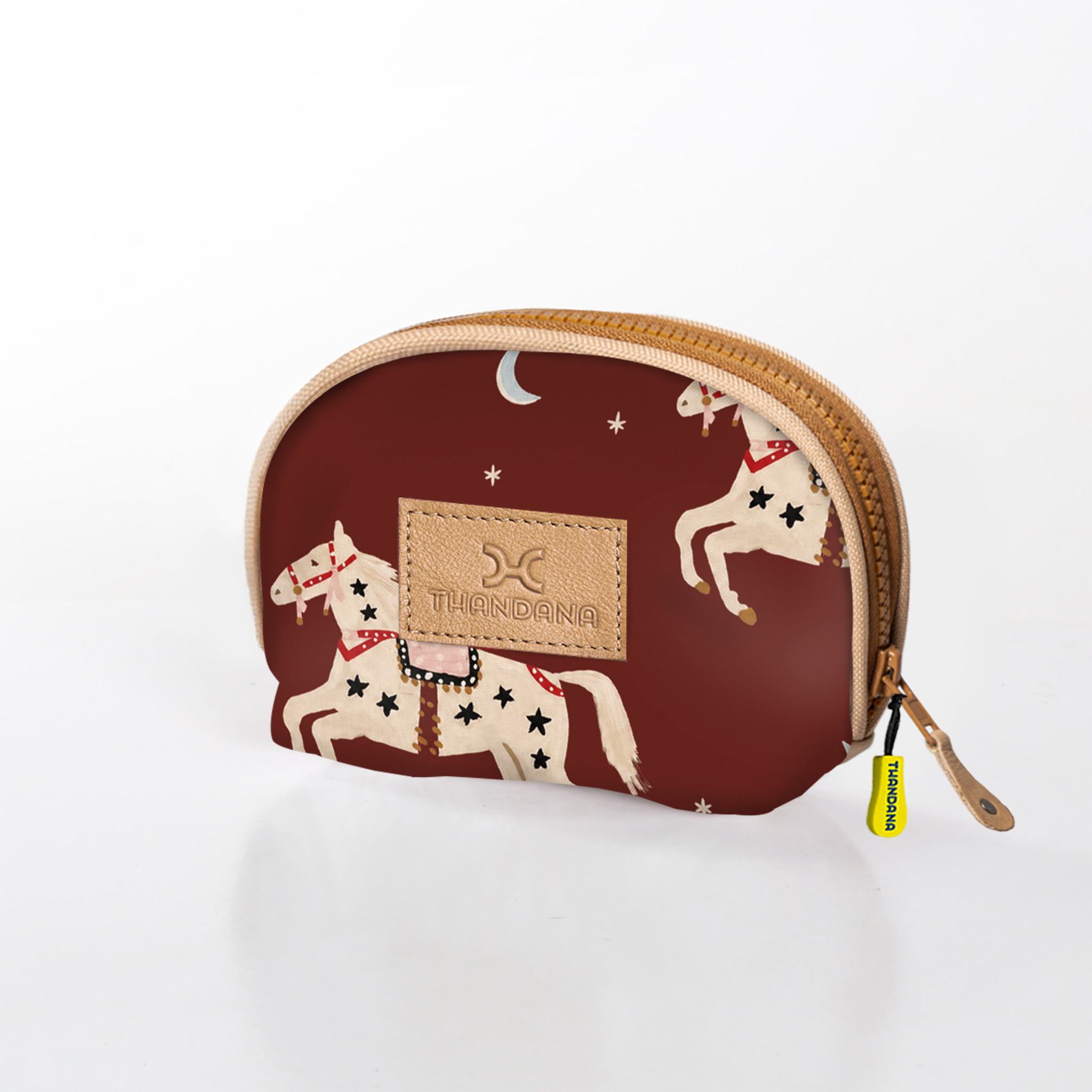 Kids Makeup Bag | Laminated Fabric Midnight Pony - Cherry Make Up Fabric Bag by Thandana